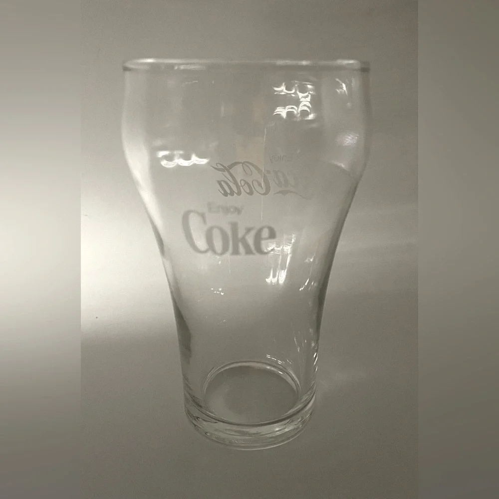 Vintage Enjoy Coca-Cola Coke Fountain Glass 12oz Double White Logo Replacement